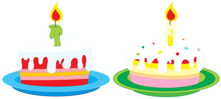 Cakes with candlesのイラスト素材