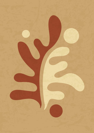 Matisse art inspired poster. Abstract vector minimalist wall art decorのイラスト素材