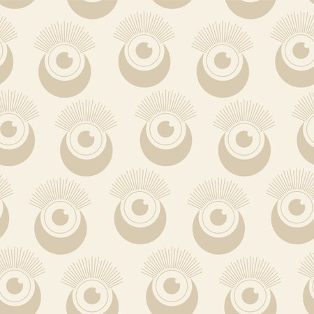 Retro style all-seeing eye minimalist seamless pattern. Tのイラスト素材