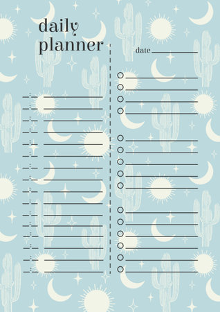 Daily planner goals minimalist planner page designのイラスト素材