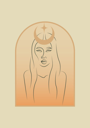 Modern minimalism art, aesthetic contour of young womanのイラスト素材