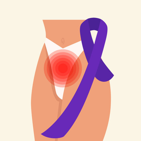 Gynecologic cancer awareness month woman card. Gynecological disease. Adnexal tumor. Inflammationのイラスト素材