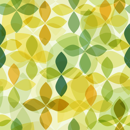 Floral seamless pattern colorful leaves elements. Random placed vector botany plants all over print on beige background. Vector endless texture for digital paper, fabric.のイラスト素材