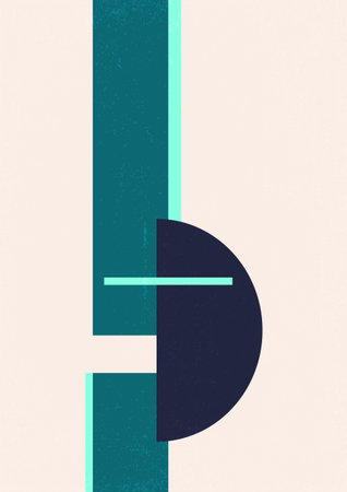 Abstract mid century posters with geometric neutral shapes. Modern boho minimalist art. Design for wallpaper, background, wall decor. Vector neutral illustration.のイラスト素材