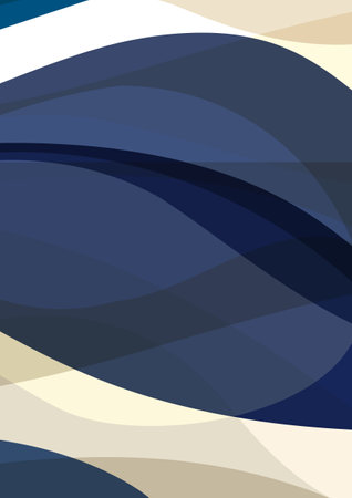 Abstract aesthetic blue collage design. Flow shapes, waves vector illustration. Contemporary poster collection, modern backgroundのイラスト素材