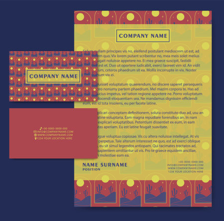 Classic stationery business identity template design. Brochure, flyer Digital Communication report vector. Corporate identity business set. Modern stationery template design. Documentation for businessのイラスト素材