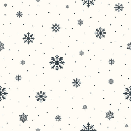 Christmas snowflake seamless pattern. Pixel perfect xmas pattern. Snowflake background. Cute cartoon 2d illustration. Vector endless texture for digital paper, fabricのイラスト素材