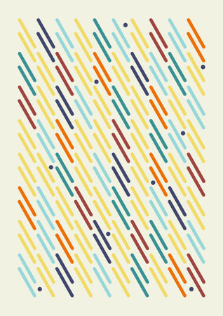 Modern vector abstract geometric poster with rectangles. Retro Memphis style background. Design for wallpaper, background, wall interior art. Vector colorful illustrationのイラスト素材