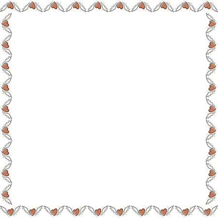 Hearts lovely concept square frame. Heart, love, romance or valentine's day red heart. Artistic frame with empty space for your textのイラスト素材