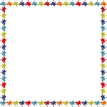 Palm elements frame decoration. Desert oasis border with empty space for your text. Baby shower designのイラスト素材