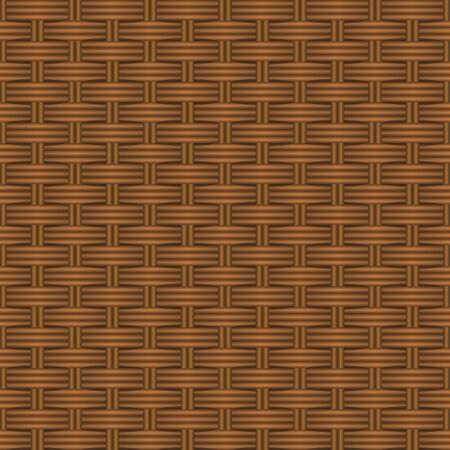 Texture of a basket made of grapevine. Vector background pattern. Illustration.のイラスト素材