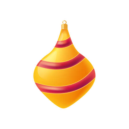 Christmas tree toy. Decorative volumetric decoration. Realistic style. Vector illustration. Isolated.のイラスト素材
