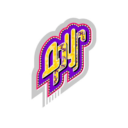 Friend lettering. In Russian. .Bright sticker for social networks and messengers. Vector illustration.のイラスト素材