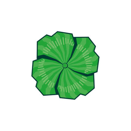Four-leaf clover. A green plant brings good luck. St. Day Patrick. isolate. vector illustration. drawing.のイラスト素材