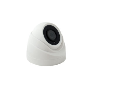 outdoor video surveillance camera, isolate on white background