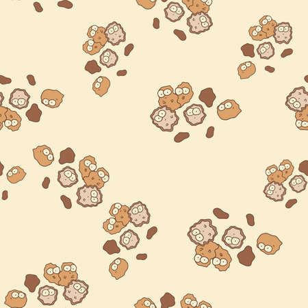 Yeast seamless pattern in cartoon styleのイラスト素材