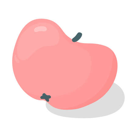 Pink apple vector illustration in cartoon styleのイラスト素材