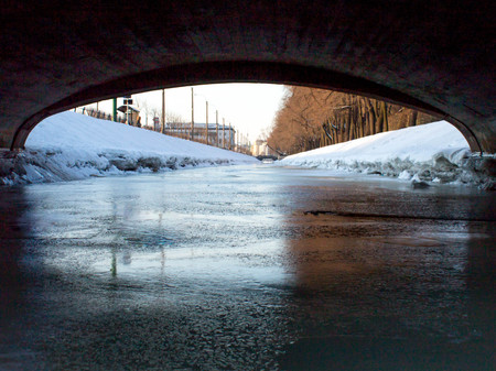 view from under the bridgeの写真素材