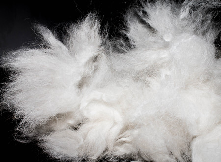 white furry coat on black backgroundの写真素材
