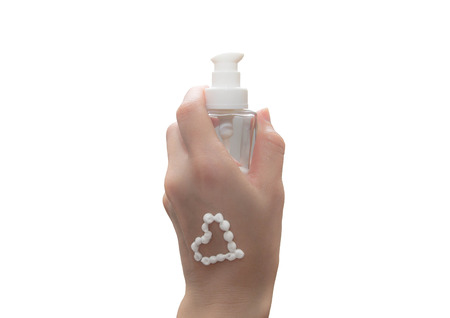 Cream for women in handの写真素材