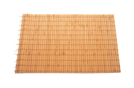 bamboo napkin on white isolated backgroundの写真素材