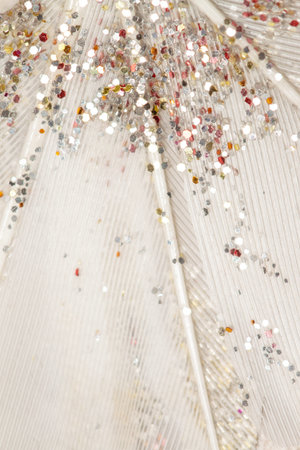 Light fabric with shiny sparkles and stripes pattern