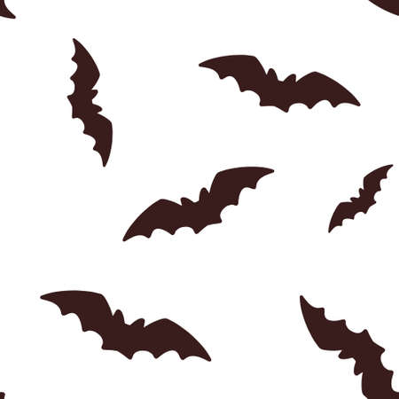 Different size drawn bats seamless isolated patternの写真素材