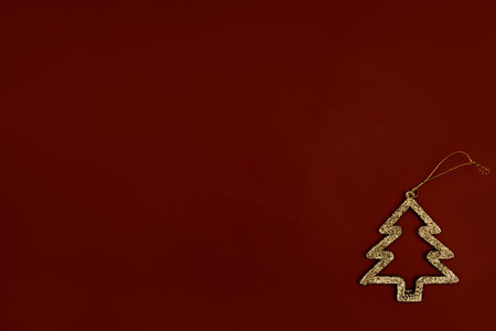 Christmas composition. Gifts, fir tree branches, decorations on kraft background. Christmas, winter,...