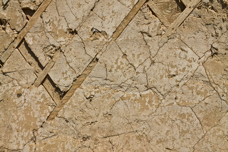 texture of an old ruined wall of the buildingの写真素材