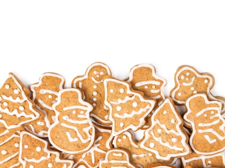 Christmas cookies different form on a white backgroundの写真素材