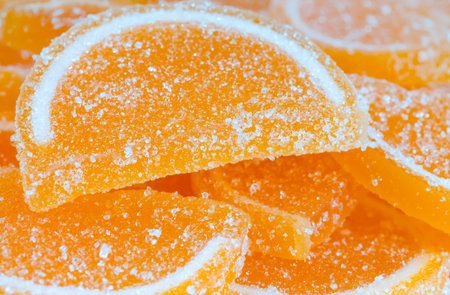 Marmalade in sugar in the form of orange slices 