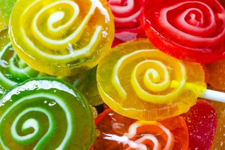 Colorful candies lollipop as texture close-upの写真素材