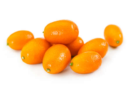 Fresh citrus kumquat isolated on a white background.の写真素材