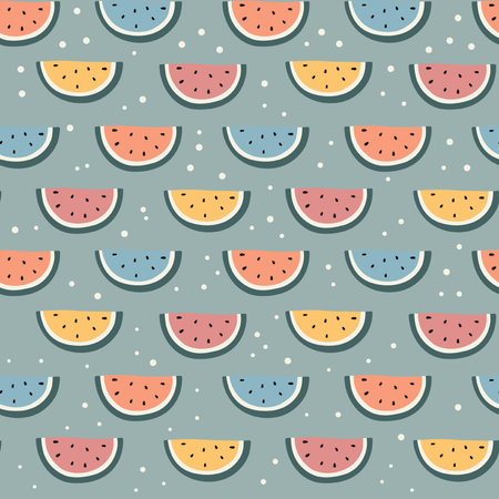 Vector watermelon fruit seamless pattern. Tropical fruit summer background. Can be used for print,...