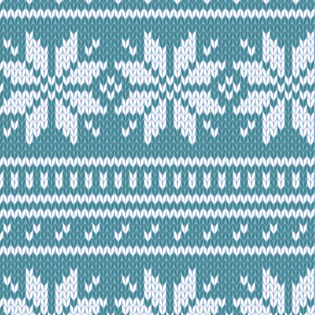 Scandinavian sweater seamless pattern in blueのイラスト素材