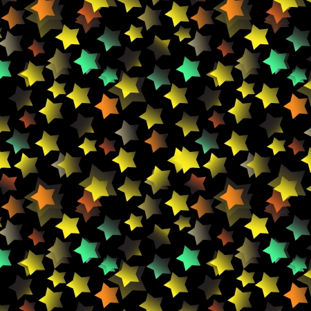 Stars on black seamless patternのイラスト素材
