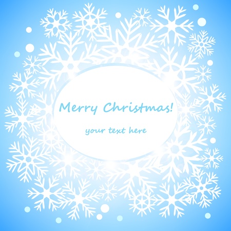White snowflakes bright Christmas card のイラスト素材