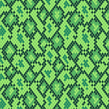Snake skin in green seamless pattern, vectorのイラスト素材