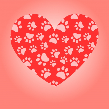Animal lover heart greeting card, vectorのイラスト素材