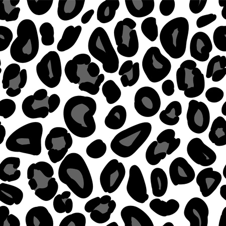 Leopard print seamless pattern in black and white, vectorのイラスト素材