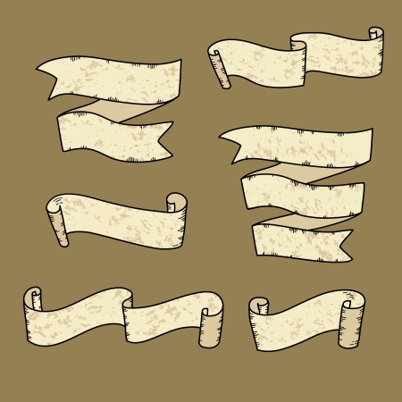Grunge vintage ribbon banners setのイラスト素材