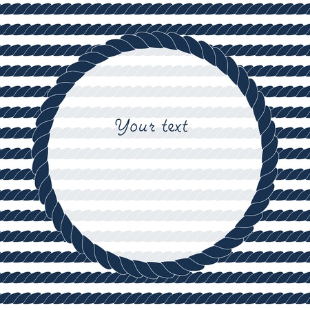 Navy blue and white circle rope frame background for your text or imageのイラスト素材