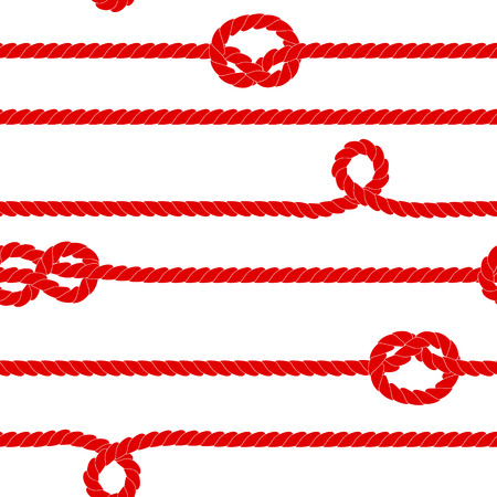 Navy rope in red and white seamless pattern, vectorのイラスト素材