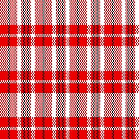Chinese plastic woven checkered bag seamless pattern in red black and white, vectorのイラスト素材