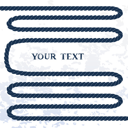 Navy blue rope on white vector backgroundのイラスト素材