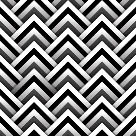3d paper squares with shadow in black and white seamless pattern, vector backgroundのイラスト素材