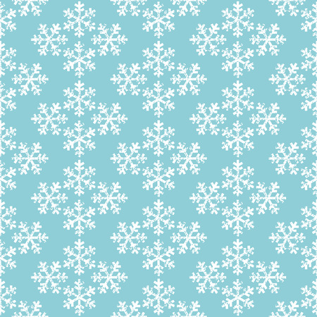 Blue and white snowflakes geometric christmas seamless pattern, vector backgroundのイラスト素材
