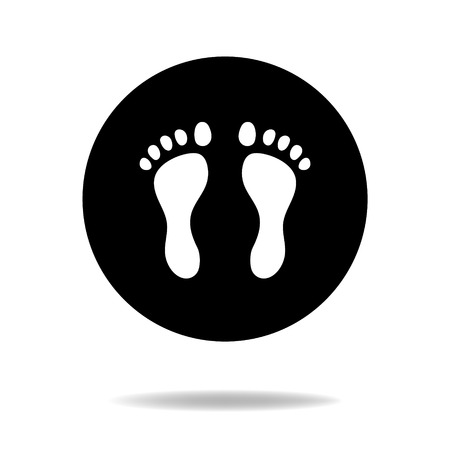 Human feet black and white flat iconのイラスト素材