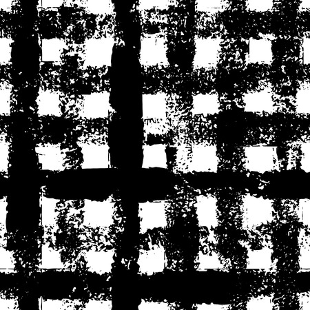 Blue and white checkered gingham grunge seamless pattern, backgroundのイラスト素材