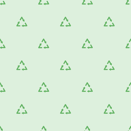 Green ecological recycle symbol seamless patternのイラスト素材